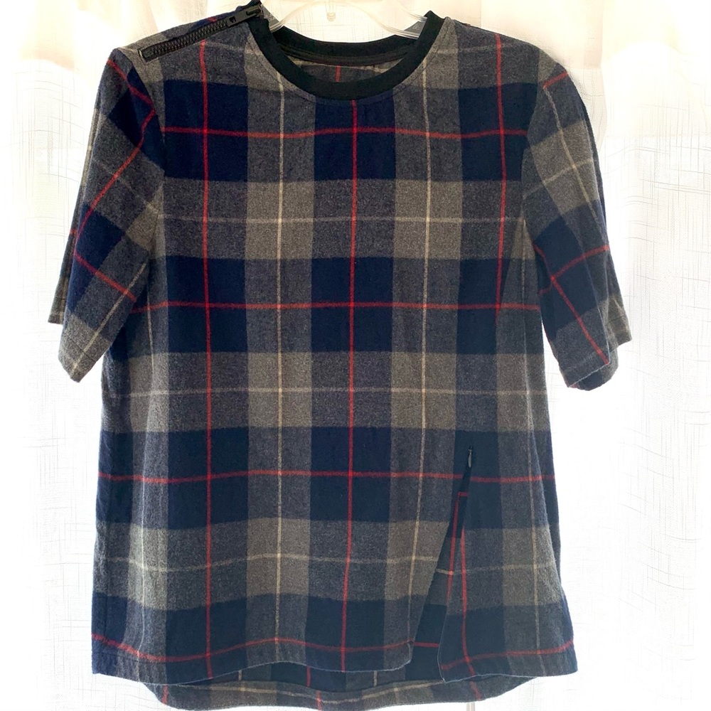 rag & bone/JEAN flannel short sleeve plaid top. Size M.